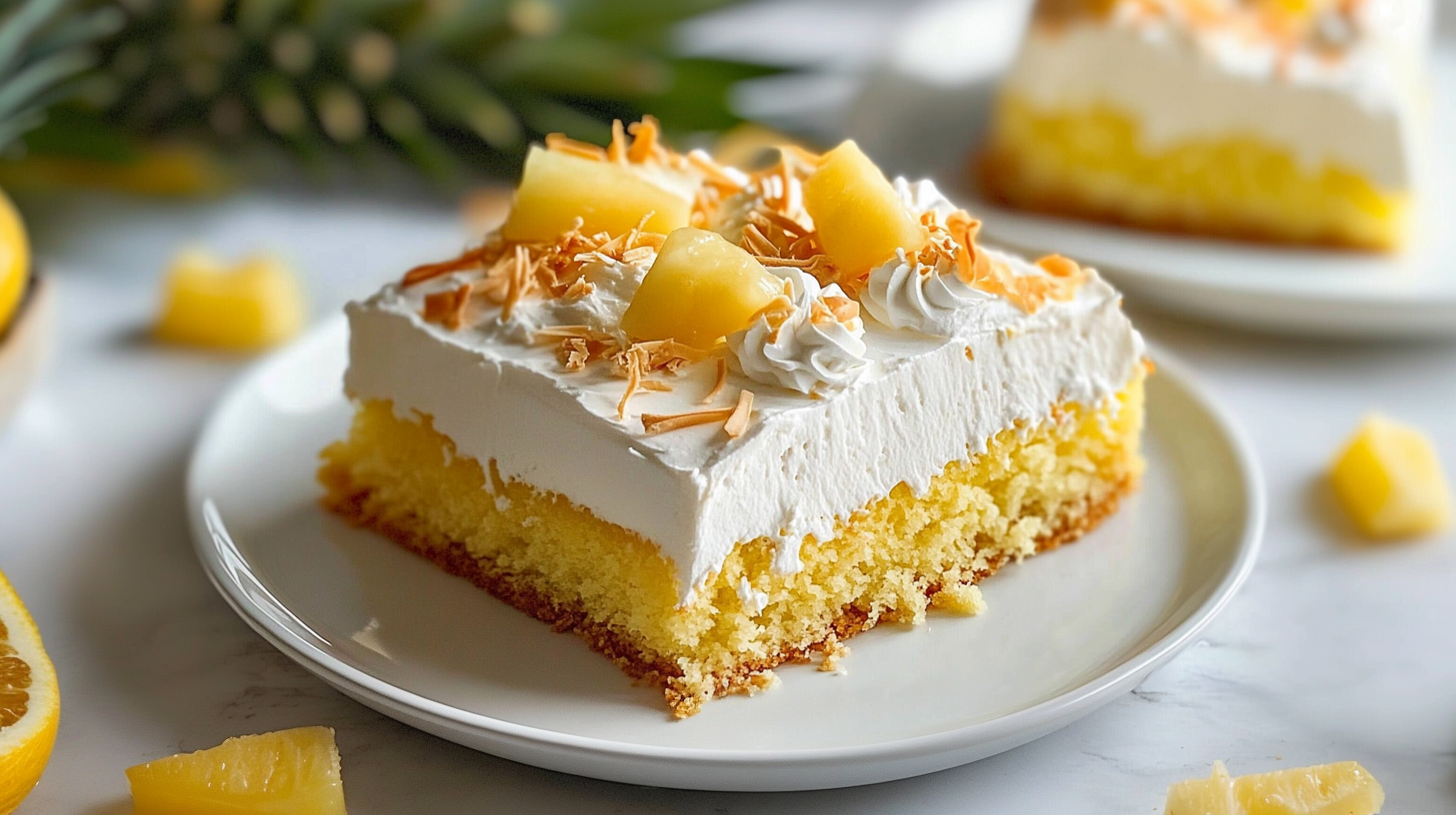 Pina Colada Poke Cake